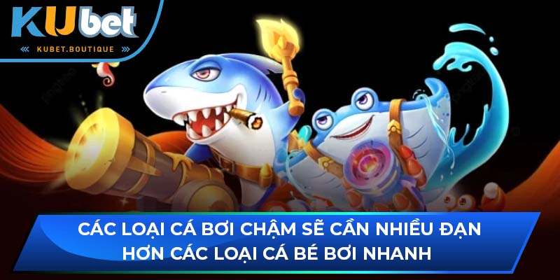 Các loại cá bơi chậm sẽ cần nhiều đạn hơn các loại cá bé bơi nhanh 